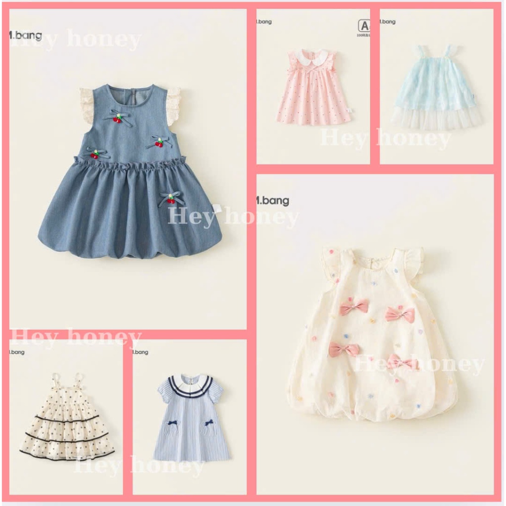 váy bé gái Mbang váy hè bé gái phong cách Hàn MB202503