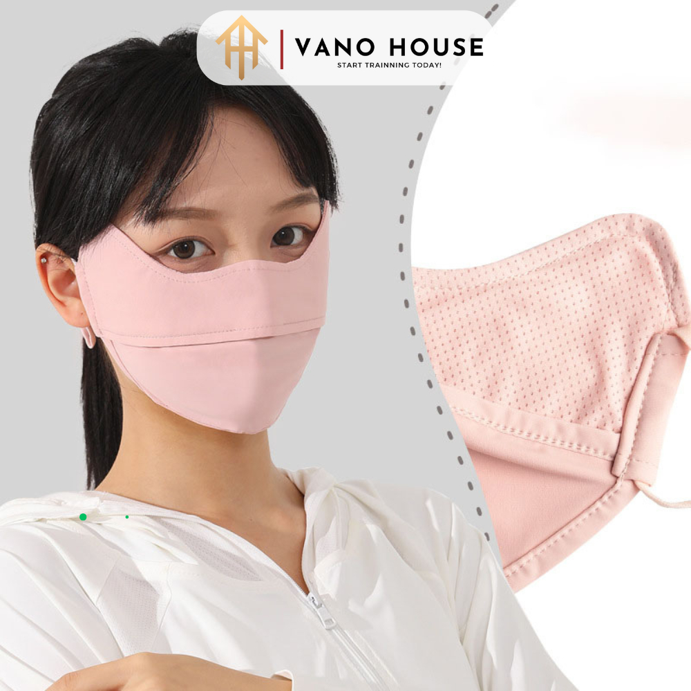 Khẩu Trang Chống Nắng VANO HOUSE Chống Tia UV Chất Lụa Lạnh Mềm Mịn Mát Thông Thoáng