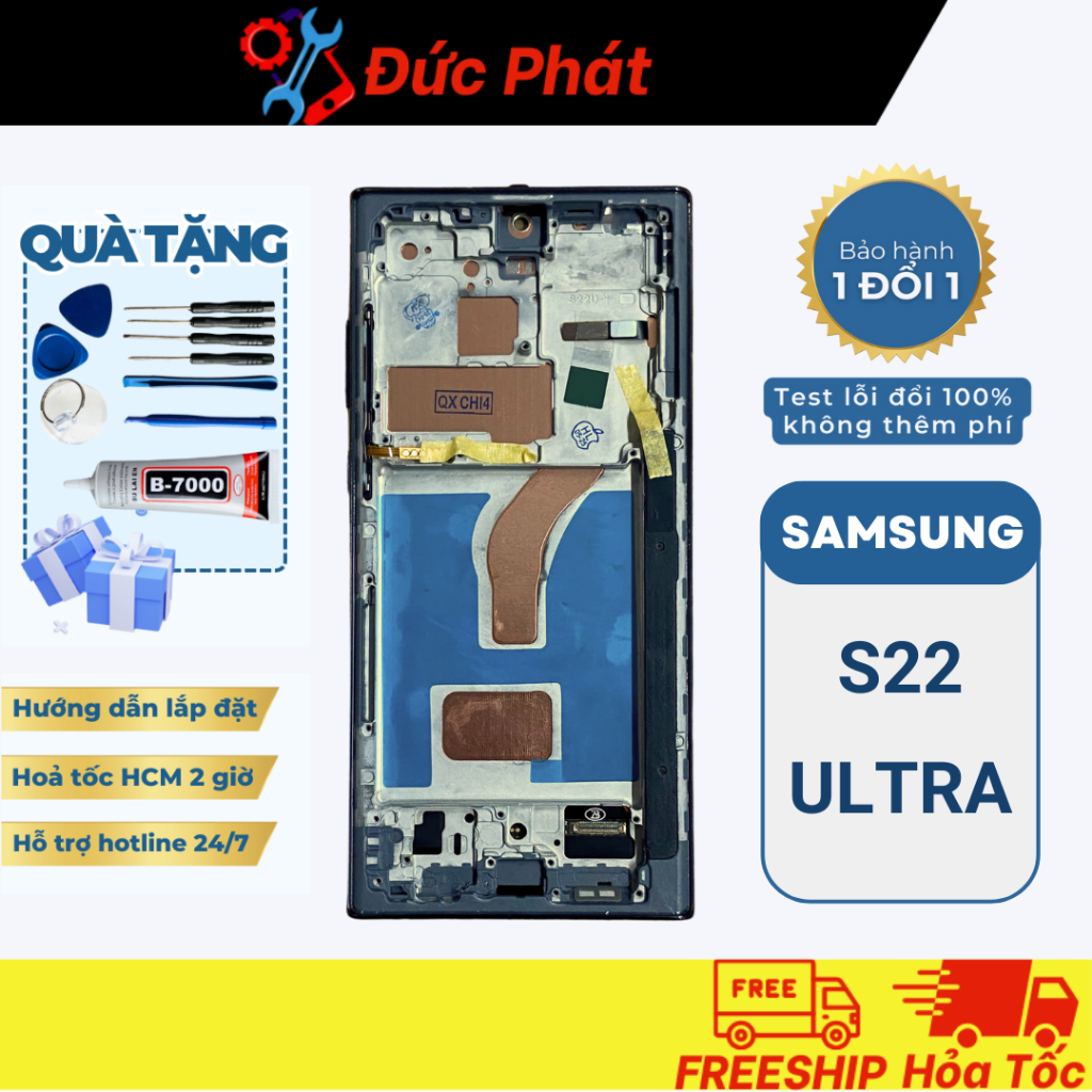 Màn Hình Thay Thế SAMSUNG S22 ULTRA QX KHUNG (Tặng kèm keo dán và bộ sửa)
