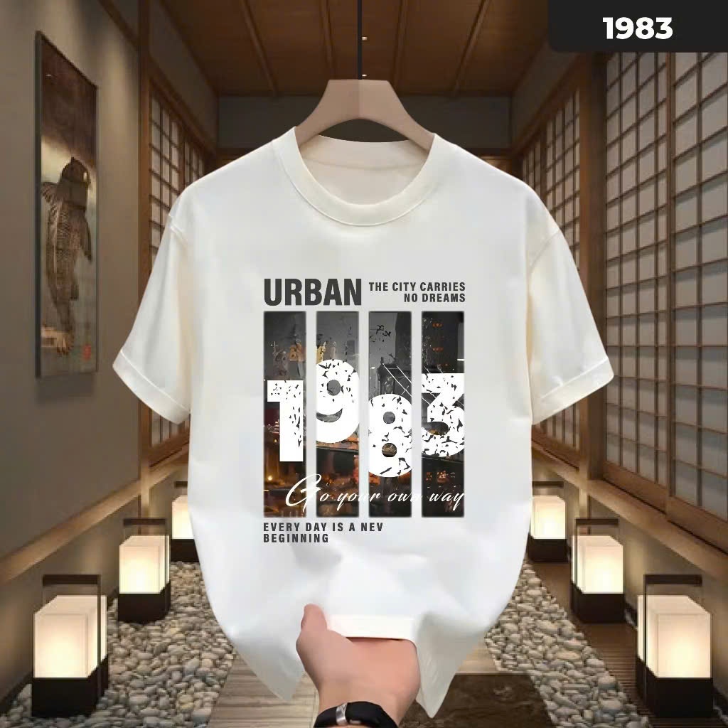 Áo thun Cổ tròn 1983 form Unisex nam nữ, Cotton 250gsm mềm mịn, trẻ trung, xu hướng thời trang