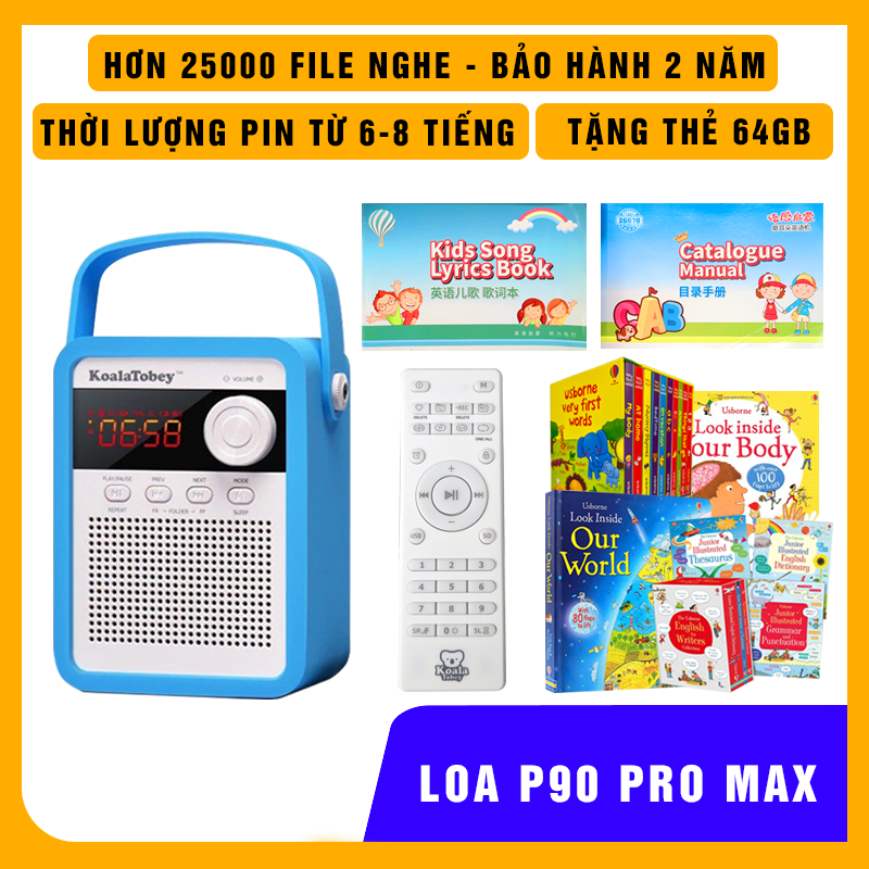Loa Nghe Tiếng Anh Cho Bé P90 ProMax – 64GB, Hơn 25.000 File Truyện Nổi Tiếng, Giọng Bản Ngữ