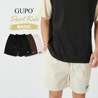  Quần Short Kaki Basic Unisex Lưng Thun GUPO Local Brand Sọt Nam Nữ Sọt Ngắn Dây Rút Trẻ Trung 