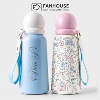Ly giữ nhiệt khắc tên Onion Fan House bình nước giữ nhiệt 12h inox 316 ống hút tiện lợi 710ml tặng charm 3d, bộ rửa bình