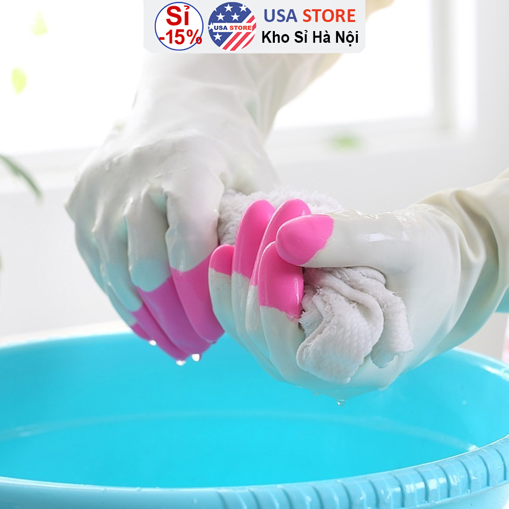 Găng Tay Rửa Bát Cao Su - Hàng Dày Dặn - Bao Tay Rửa Chén Nhà Bếp