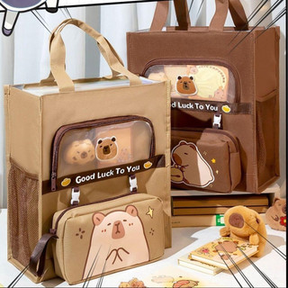 Túi Học Thêm 2in1 Capybara, Túi Phụ Đạo Kèm Hộp Bút Siêu Dễ Thương