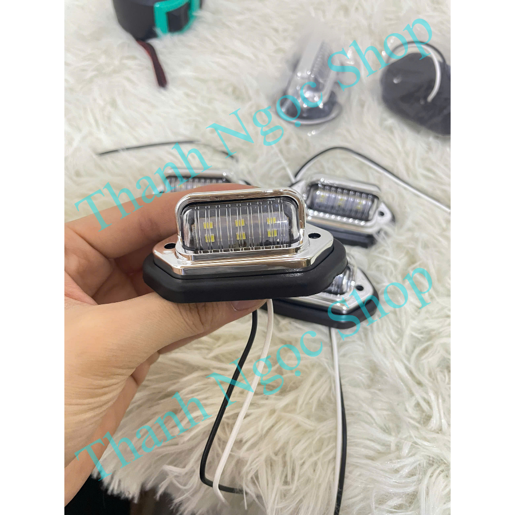 Đèn led soi biển số ô tô, xe  tải mạ Crom. Đèn soi biển  số  6 mắt led (giá 1 chiếc)