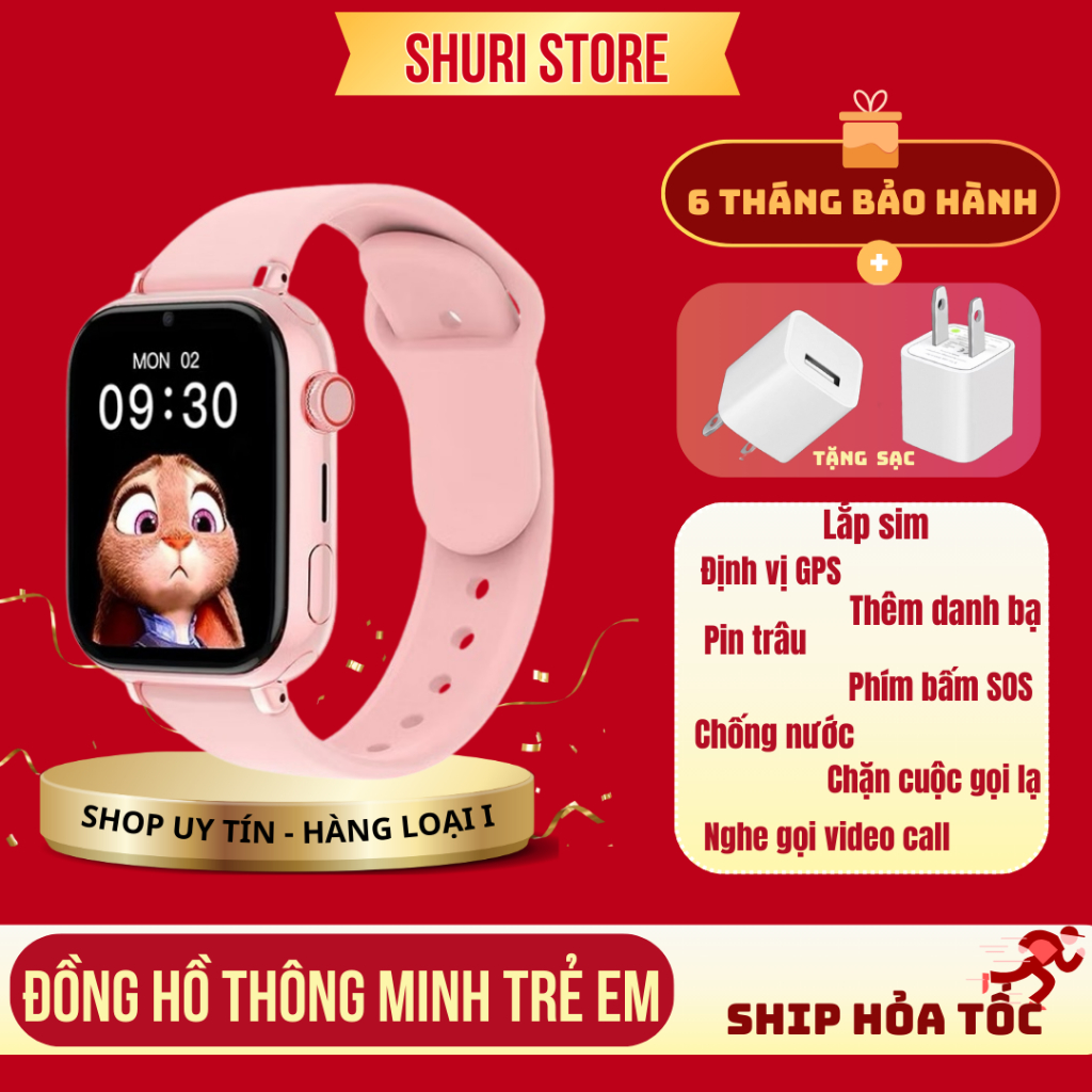 Đồng Hồ Trẻ Em SW13 Plus Định Vị Lắp Sim Nghe Gọi Video Call Chống Nước Cho Bé