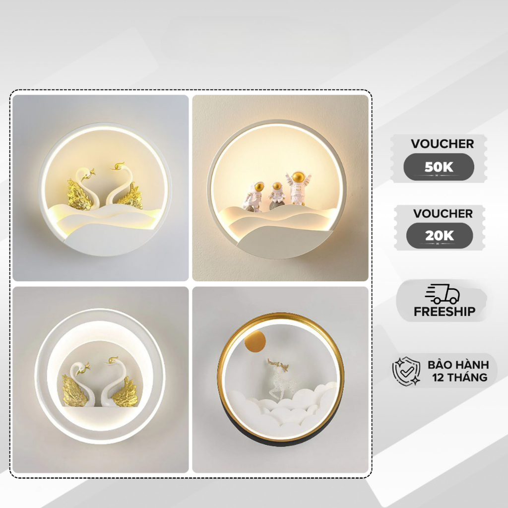 Đèn Treo Tường B1801 / B1082 / 227WH / 228WH – Hiện Đại – Sang Trọng – 3 Chế Độ Ánh Sáng