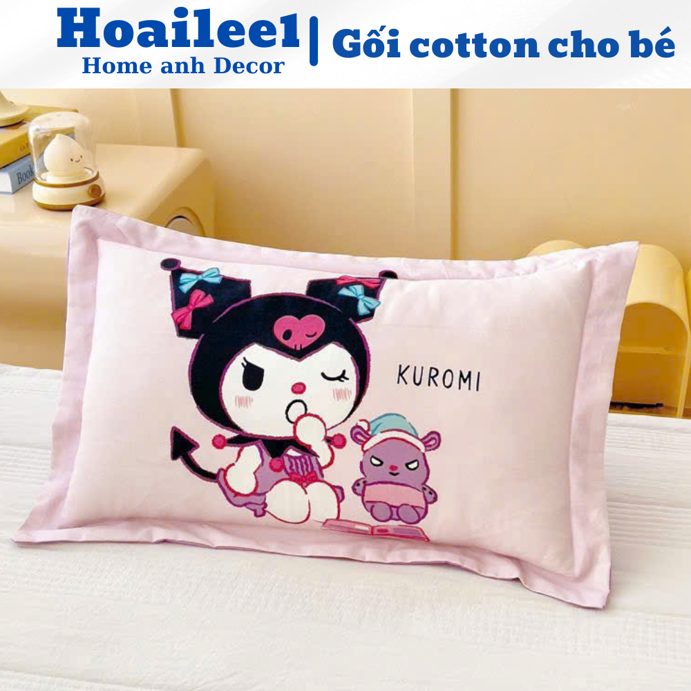 Gối cho bé cottong từ 1 tuổi chống bẹp đầu gối vỏ gối trẻ em đi học kích thước 30x50cm chọn mẫu nhiề
