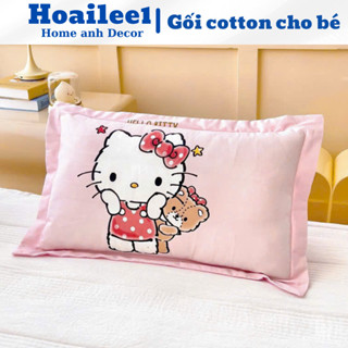Gối nằm cho bé đi học vỏ gối trẻ em COTTON 30x50 cotton 100% có khóa kéo phù hợp bé từ 2 tuổi đến 7 tuổi