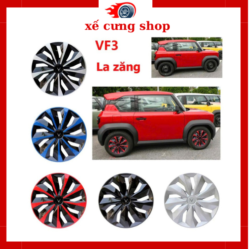 Ốp lazang vinfast VF3 size 16inch có logo ốp mâm 16inch logo vinfast VF3 tự lắp đặt dễ dàng tại nhà