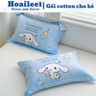 Gối cho bé đi học cotton mềm mịn thoáng khí, vỏ gối hình dễ thương cho bé mẫu mã đa dạng kích thước 30x50cm