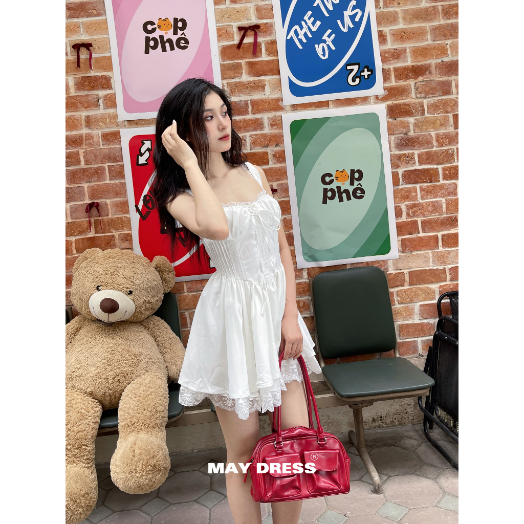 [ẢNH THẬT] Váy Hai Dây Viền Ren Dáng Xòe Ôm Fit Eo Nàng Thơ Siêu Xinh - MAY DRESS | BigBuy360 - bigbuy360.vn