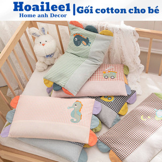 Gối trẻ em cotton cho bé chống bẹp đầu gối vỏ gối trẻ em đi học kích thước 30x50cm chọn mẫu nhiều hình dễ thương