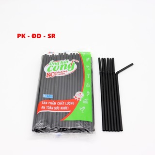5 Bọc 400 Cái - Ống Hút Màu Đen Cong Tân Tường Khang 80 Cái Phi 6 – Tiện Lợi, An Toàn Cho Đồ Uống - Siêu Rẻ