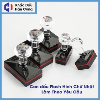  Con Dấu Pha Lê   Dấu Flash   Hình Chữ Nhật Khổ Chữ Nhật Nhiều Kích Thước Làm Theo Yêu Cầu Tặng Mực 