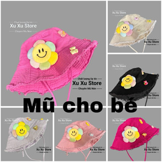   3-8 tuổi  Mũ bucket tua rua cho mẹ và trẻ em đẹp thời trang Nón rộng vành siêu đẹp gắn hoa 