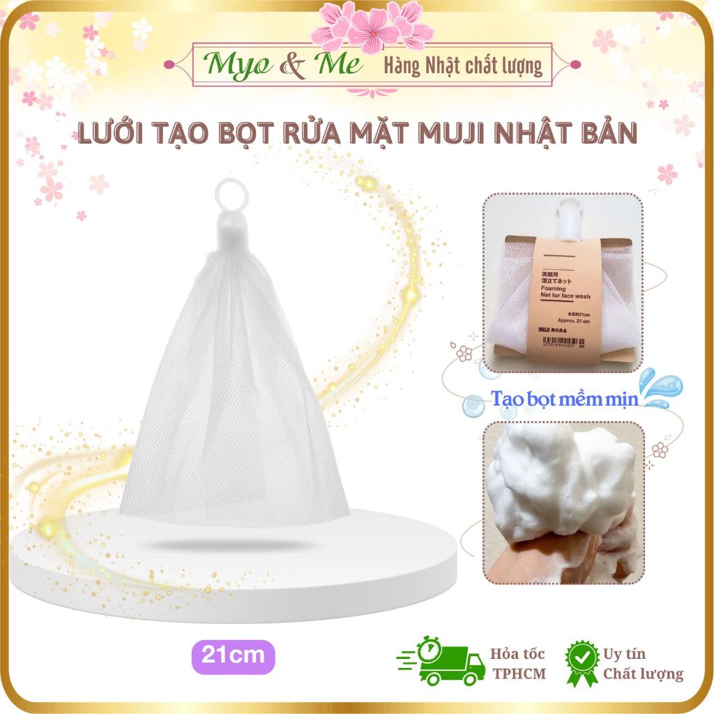 Lưới Tạo Bọt Rửa Mặt Muji – Bọt Mịn Như Mây, Da Sạch Êm Dịu