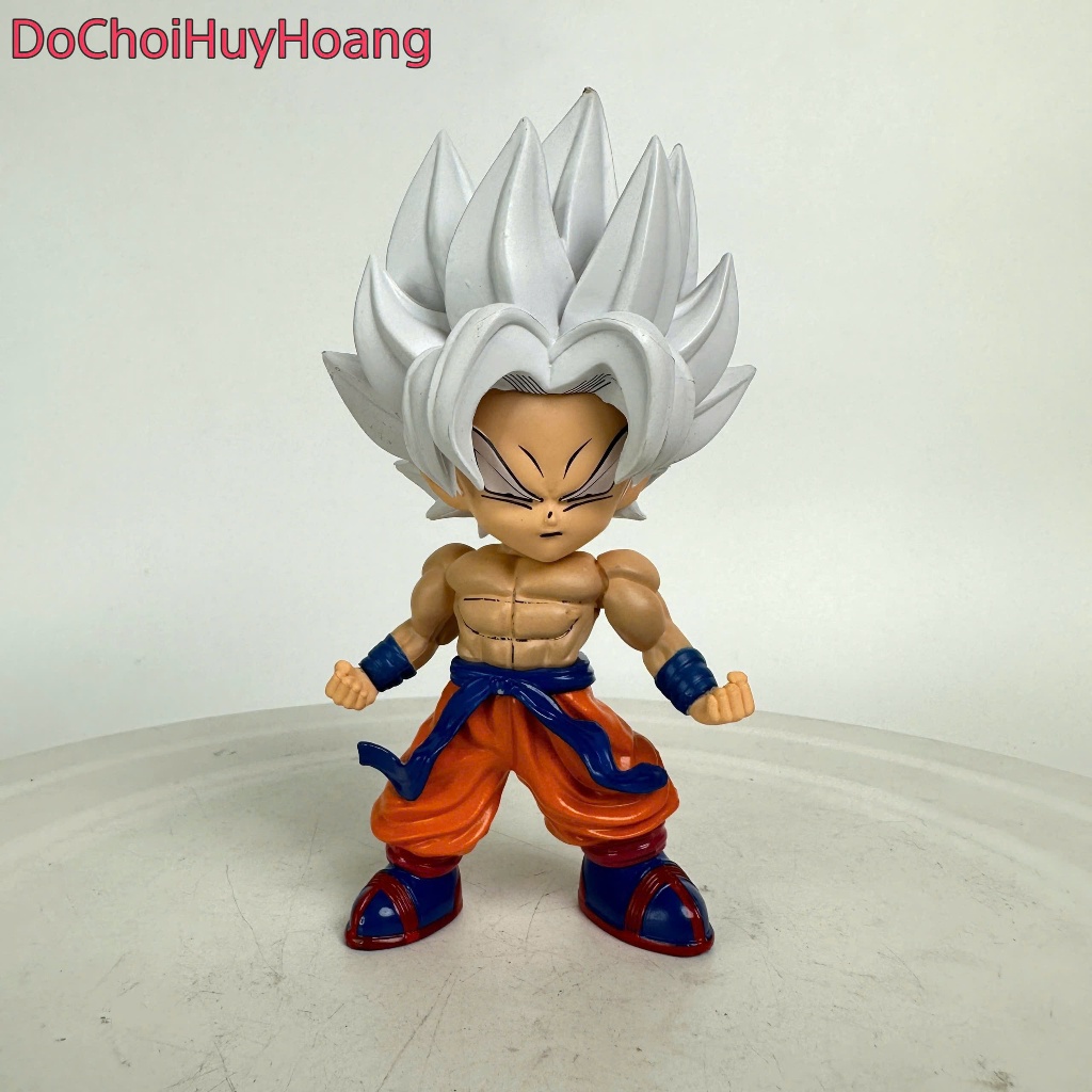 Mô hình tượng nhân vật Songoku vô cực tóc trắng Dragon Ball cao 16cm