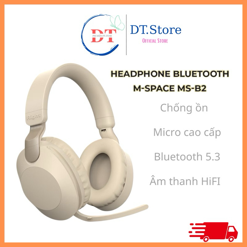 Tai Nghe Bluetooth Chụp Tai M-SPACE MS-B2 Chống Ồn Âm Thanh Hifi, Headphone Bluetooth Gaming Có Mic 