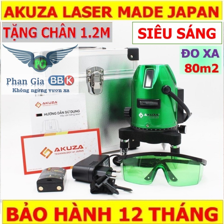 [CHÍNH HÃNG] Máy Bắn Cốt, Cân Mực AKUZA Laser 5 Tia Xanh Cảm Ứng - Tặng Kèm Chân 1,2M - Bảo Hành Chí