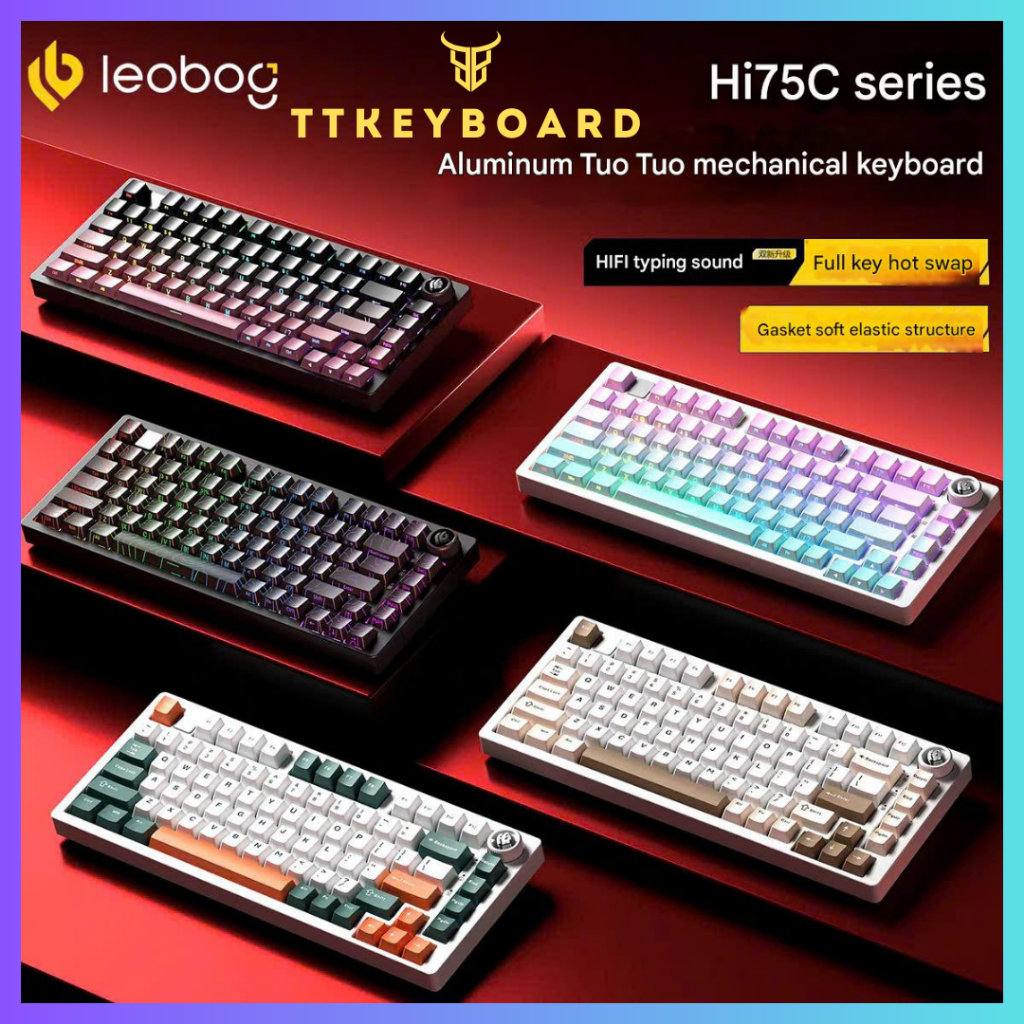 [Hoả Tốc]Bàn Phím Cơ Không Dây Leobog Hi75C Pro Nhôm CNC 3 Mode Led RGB Mạch Xuôi Âm Hifi-TTKeyboard | BigBuy360 - bigbuy360.vn