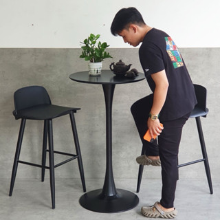 Bàn tròn bar chân tulip sắt sơn tĩnh điện cao 1m1