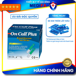 Hộp 50 Que Thử Đường Huyết On Call Plus Gồm 2 Lọ, Mỗi Lọ 25 Que Thử