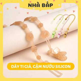  Dây đeo ti giả silicon an toàn cho bé dây đeo gặm nướu chống rơi - Nhà Bắp Store 
