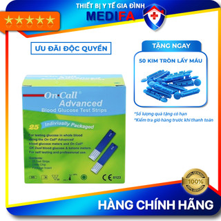  Hộp 25 Que thử đường huyết ACON On Call Advanced hộp 25 test rời Chính hãng đủ niêm phong nhãn phụ 
