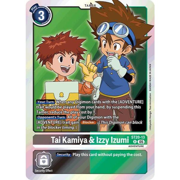 Thẻ Bài Digimon Mã ST20-13 - Tai Kamiya & Izzy Izumi - Tamer - Rare