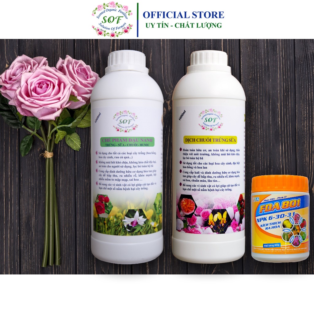 Combo bộ phân bón hoa hồng tốt nhât SOF