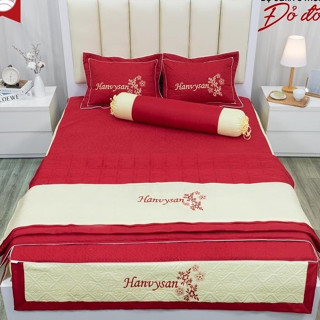  Bộ Chăn Ga Gối Trần Phủ Satin Cao Cấp 5 Món – Cotton Satin Mềm Mát Kháng Khuẩn Thêu Họa Tiết Sang Trọng 