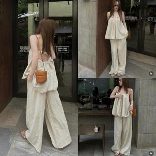 Set( Áo + Quần ) Áo Thô Cup Hở Lưng Phối Quần Dành Cho Nữ By Trang Mun Q73