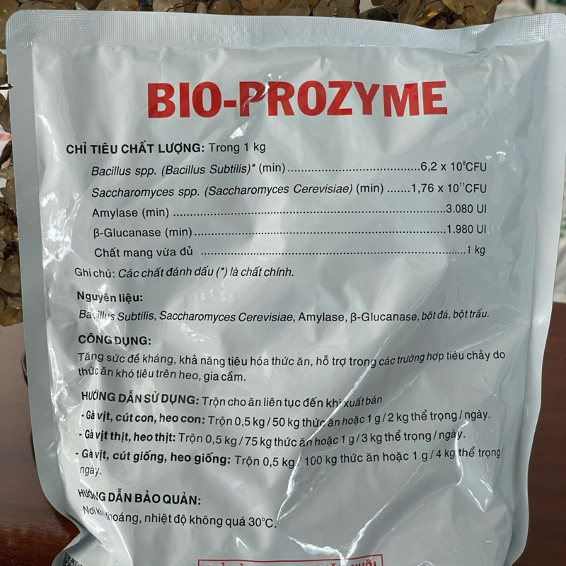 Men Tiêu Hoá Bio Prozyme 1kg men trộn ăn tăng trọng, mau lớn cho gà,vịt, heo, men vi sinh
