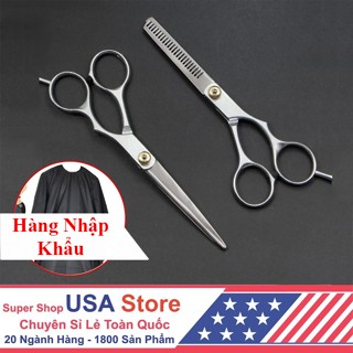 Kéo Cắt Tóc - Tỉa Tóc Răng Cưa - Áo Chùm Tạo Mẫu Nam Nữ Gia Đình - Kéo Thép Siêu Bền Hớt Tóc Cho Bé