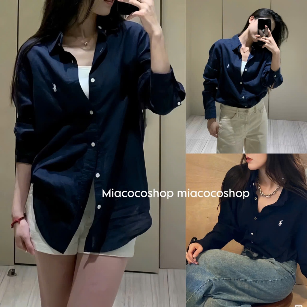 (Nhiều màu) Áo sơ mi vàng chanh Raph Lau form vừa, sơ mi con ngựa thêu chất cotton kaki full tag mác D002 | BigBuy360 - bigbuy360.vn