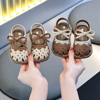   Phom To Lùi Size  Dép Sandal Búp Bê Mũi Kín Cho Bé Gái Tập Đi Phong Cách Thời Trang Công Chúa Tiểu Thư. SK370 
