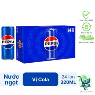 [ Chỉ Giao Hoả Tốc ] Thùng 24 LON Nước Ngọt Có Gaz Pepsi (320ml/chai)