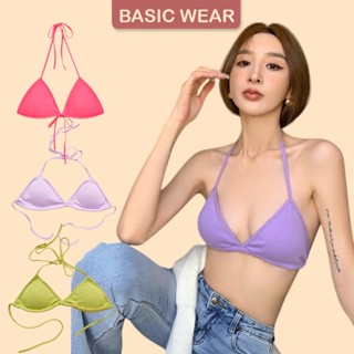 Áo Bikini 2 dây mảnh buộc dây lưng cotton mềm mại có mút 1cm 3306