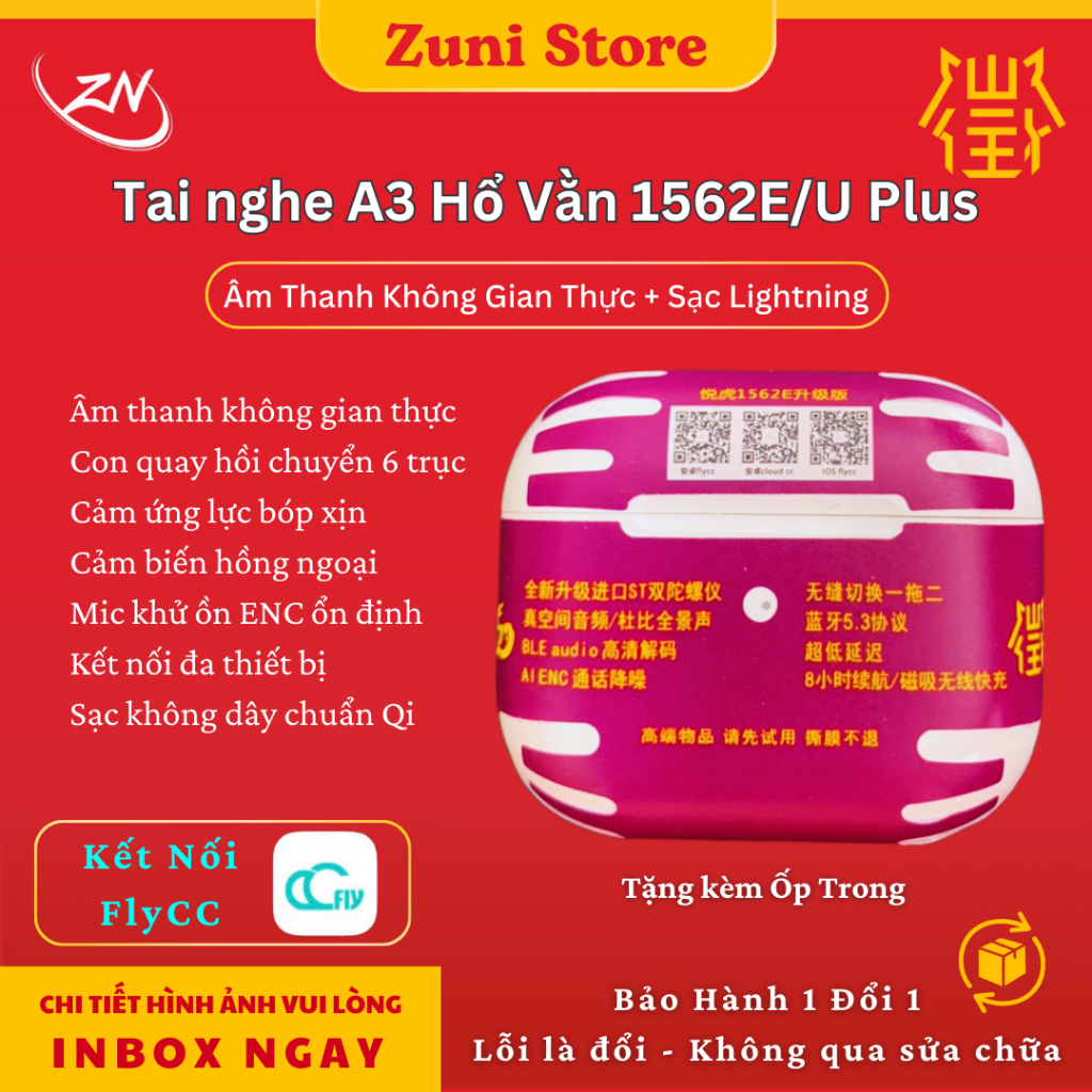 [ A3 ] Tai Nghe Hổ Vằn A3 1562E/U Micro ENC Âm Thanh Không Gian - Cảm Biến Hồng Ngoại