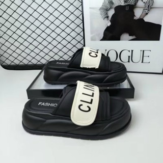 Dép nữ đế cao 4cm bánh mỳ quai dán 1 bản CLINE thời trang