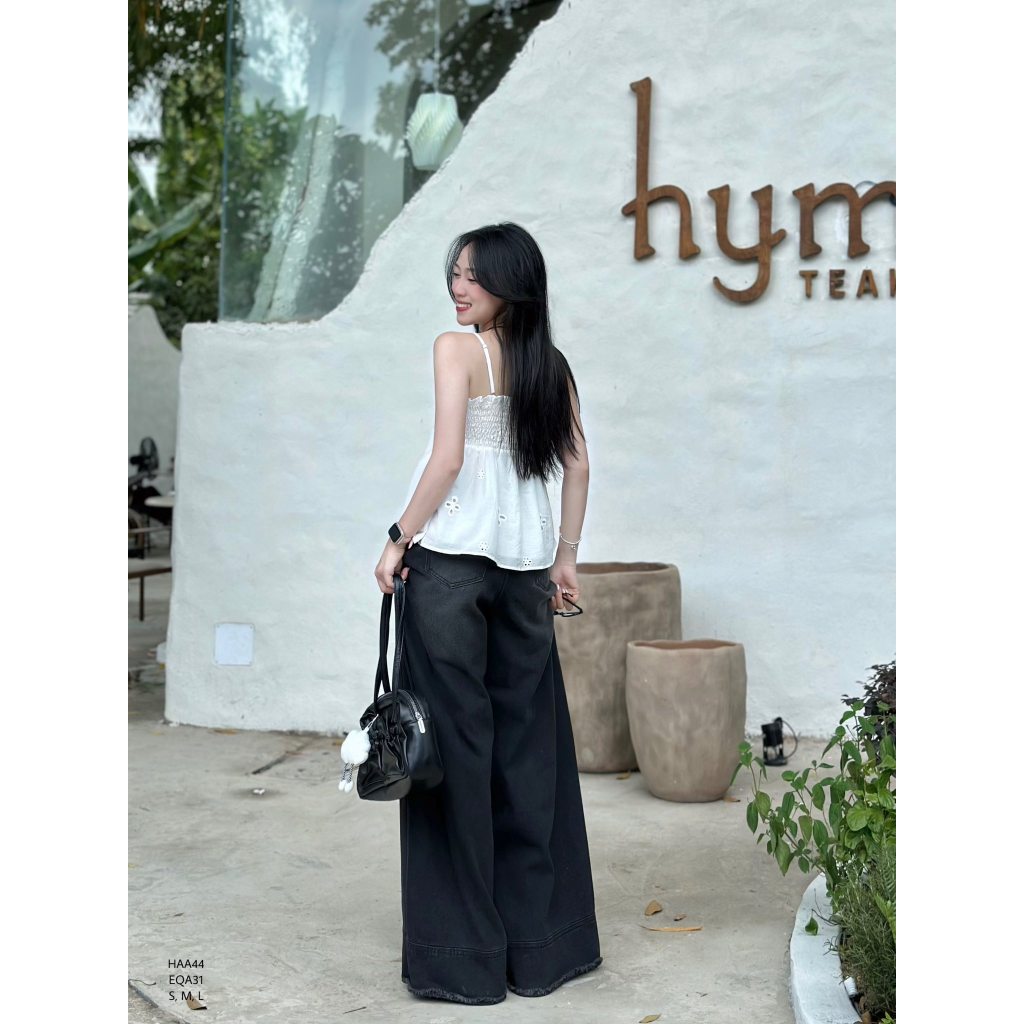 Áo kiểu xô thêu lổ 2 dây nơ ngực freesize CHIBEST HAA44 | BigBuy360 - bigbuy360.vn