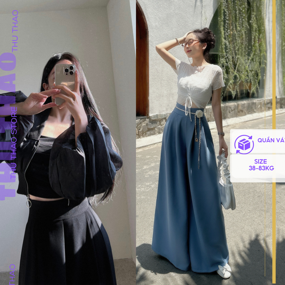 Quần ống váy siêu rộng xếp ly, quần big size kiểu mới gen eo, form đẹp, đi học, đi làm. | BigBuy360 - bigbuy360.vn