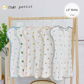 Nhộng khoá Nền Trắng LPBABY cho bé yêu, chũn khoá,chũn quấn chất liêu pettit mềm thoáng