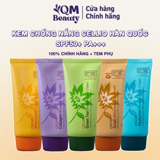 Kem chống nắng Cellio Hàn Quốc SPF 50 PA+++ Green Tea, Colagen, Waterproof Daily