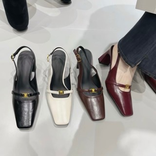 Giày Dép Cao Gót Nữ mũi vuông êm chân da mềm Cao 5cm 5P 7cm 7P màu sang trọng SandalSSVuong