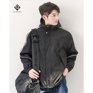 Áo khoác gió Qthouse chất liệu gió dù thiết kế có mũ 2 lớp chống nước form jacket unisex QTAK06