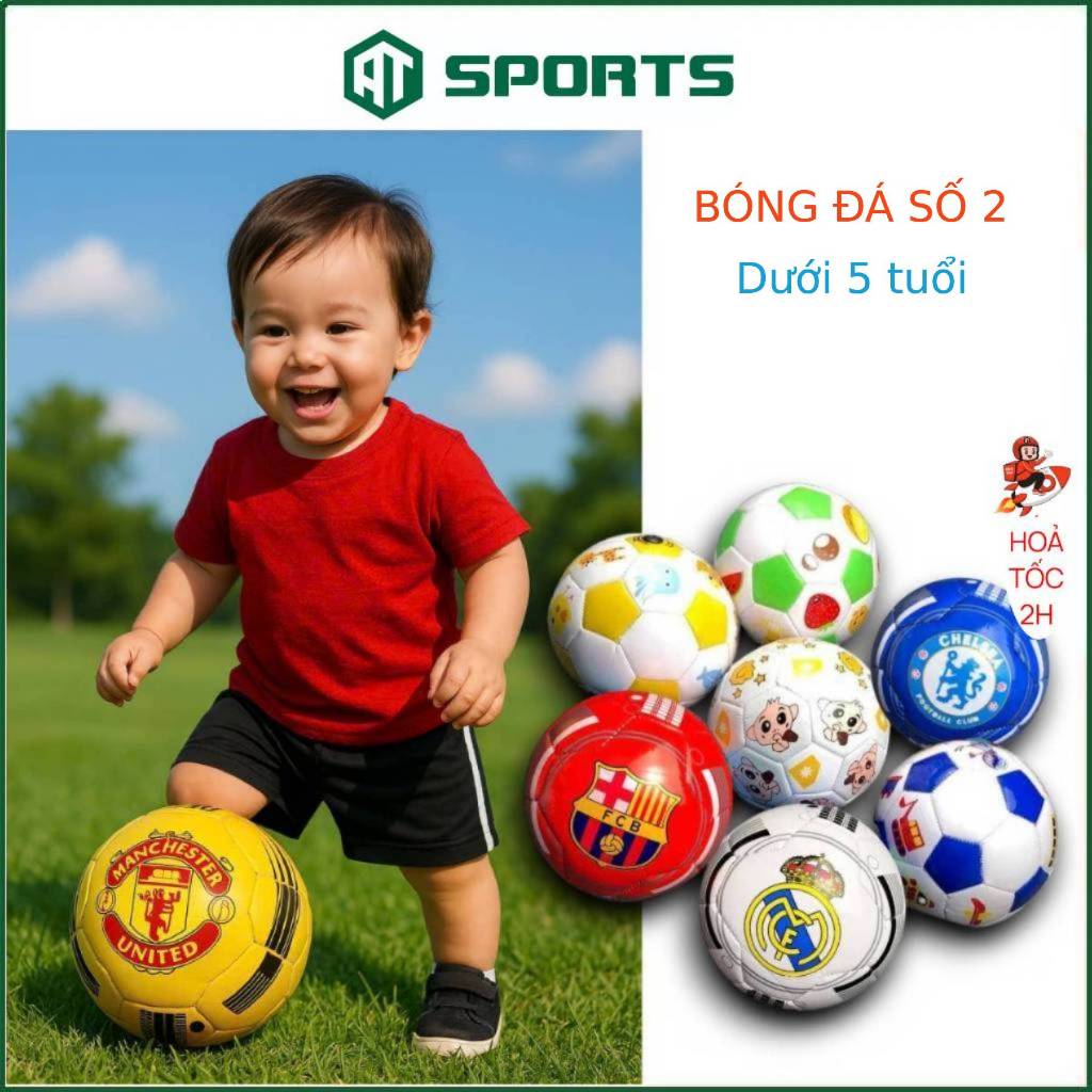 Quả Bóng Đá Cho Bé Size Số 2 - Quả Banh Dành Cho Trẻ Em Dưới 5 Tuổi - Tặng Kèm Kim Bơm