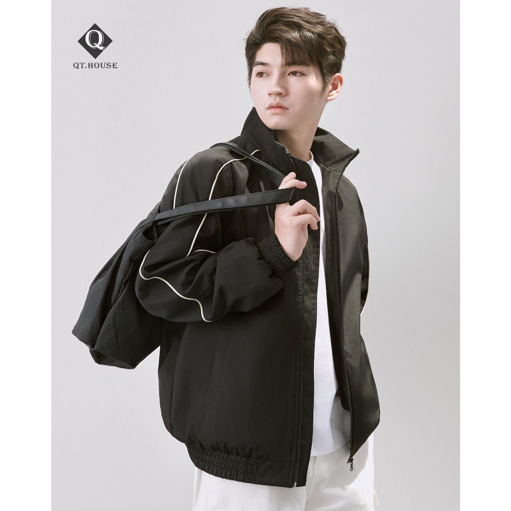 Áo khoác gió Qthouse chất liệu gió dù 2 lớp form jacket unisex QTAK08